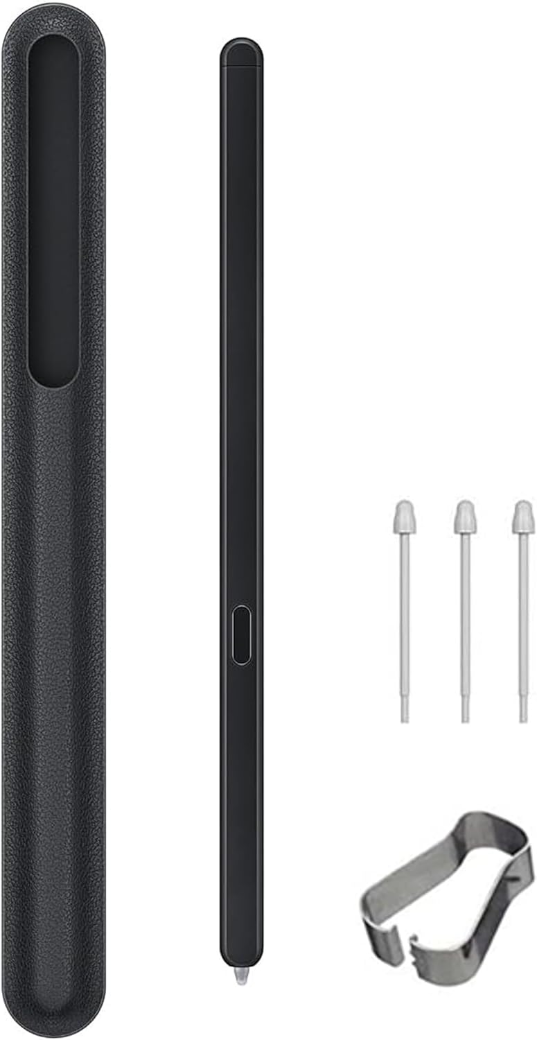 Z Fold 6/Fold 5 Slim S Pen Fold Edition 4096 Pressure Levels Compatible with Galaxy Z Fold 6/5 Phones Only, Fold 5 Pen Slim 1.5mm Pen Tip, with 3*Tips (Pen+Case-Black)